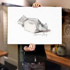 Vanilla Salt Water Taffy Watercolor – Realistic Candy Art Print for Sweet Lovers