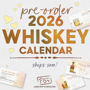 2026 Cocktail Recipe Calendar: Handcrafted Watercolor Art