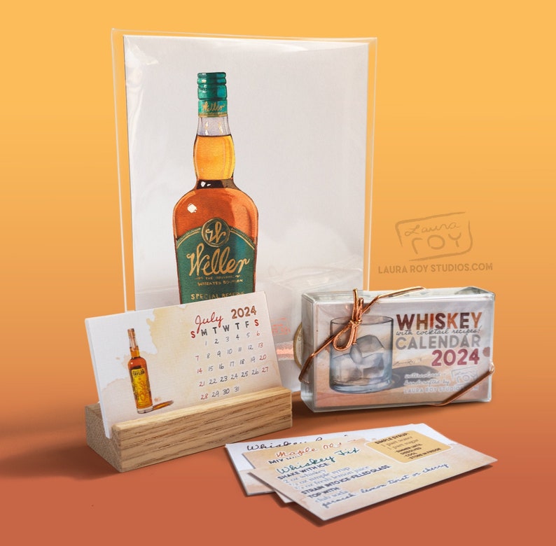 2024 Whiskey Recipes Mini Watercolor Calendar image 5