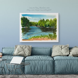 Morning, Afternoon, & Evening at Eagle River Set of 3 Watercolors Giclée Print image 9