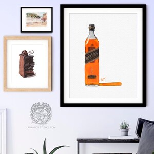 Johnny Walker Black Watercolor | Giclée Print