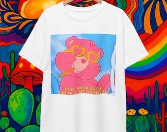 Funny Cannabis Tee, Bear Smoking Joint