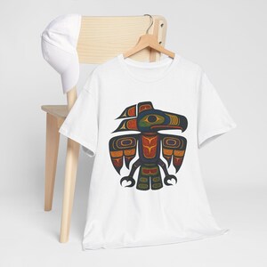 Haida Tlingit Thunderbird Totem Tee: Indigenous Art T-Shirt White
