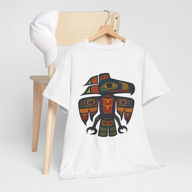 Haida Tlingit Thunderbird Totem Tee: Indigenous Art T-Shirt White