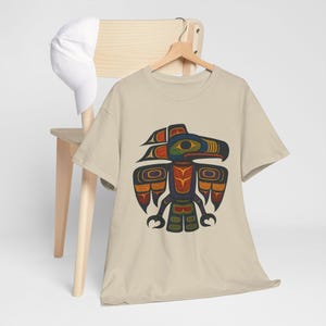 Haida Tlingit Thunderbird Totem Tee: Indigenous Art T-Shirt Sand