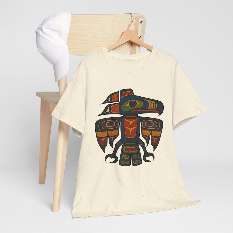 Haida Tlingit Thunderbird Totem Tee: Indigenous Art T-Shirt Natural