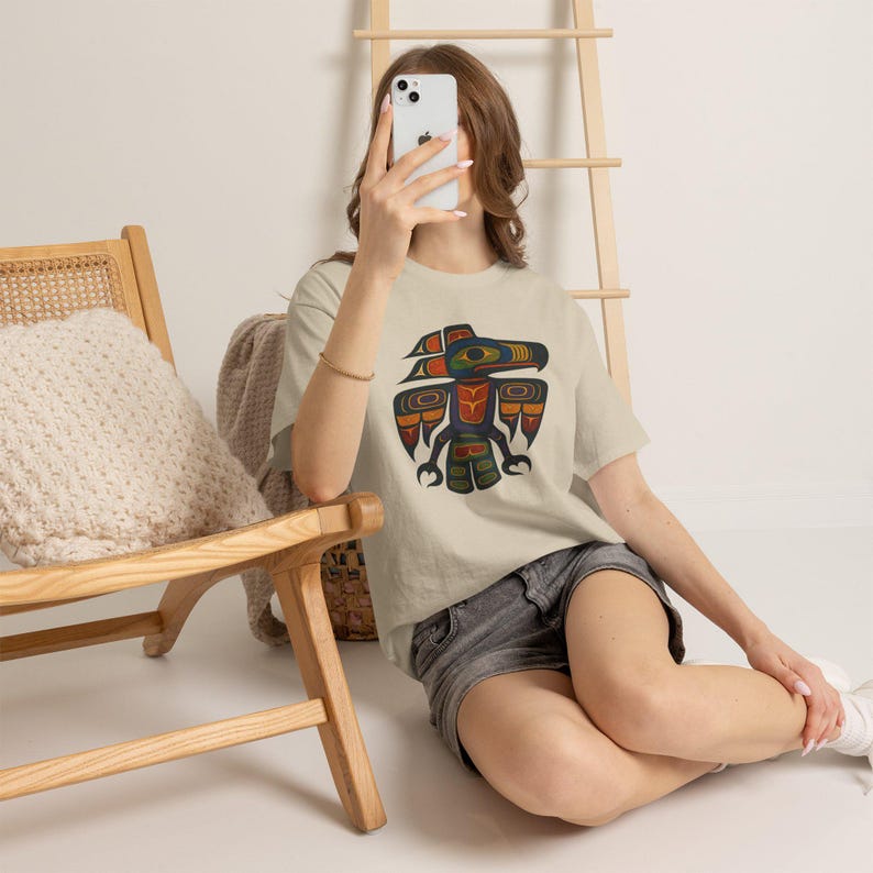 Haida Tlingit Thunderbird Totem Tee: Indigenous Art T-Shirt image 3