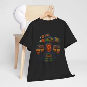 Haida Tlingit Thunderbird Totem Tee: Indigenous Art T-Shirt Black