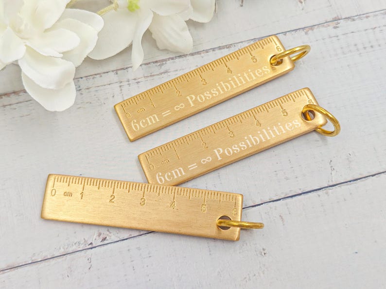 Personalized Brass Ruler Keychain - Engineer Gift - Dad Gift - 6cm ...