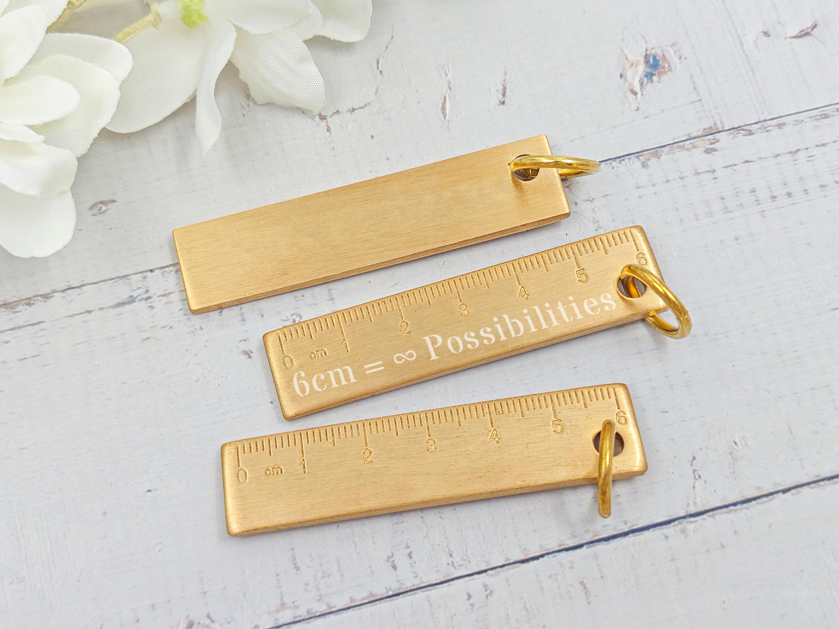 Personalized Brass Ruler Keychain - Engineer Gift - Dad Gift - 6cm ...