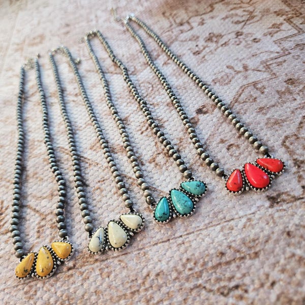 Turquoise Concho Necklace: Western Style Alloy Jewelry
