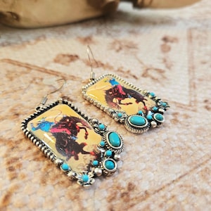 Western Buckin' Bronco Earrings | Country Festival Earrings