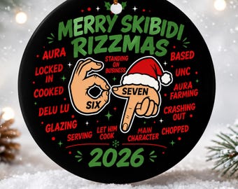 6-7 Ornament, Gen Z Teen Slang, Merry Christmas Bruh, Tween Lingo, Gen Alpha Slang, Six Seven Gift for Teens, Gen Z Humor, Gift for Teen Boy