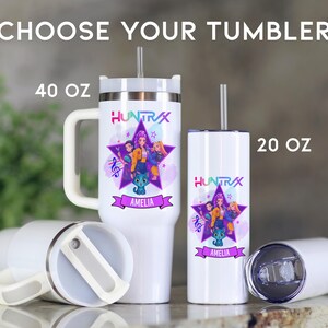 Demon Hunters Tumbler, Custom Name KPOP Gift for Teen Girl, Huntrix Mira Rumi Zoey Cup, Anime Gamer Girl Gift, 40 oz & 20 oz, Gen Z Keepsake