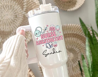 Nurse Anesthetist Tumbler, Personalized CRNA Gift, Cute Nurse Tumbler, Nurse Anesthesia Student Gift, Nurse Anesthetist Mug, CRNA Cup