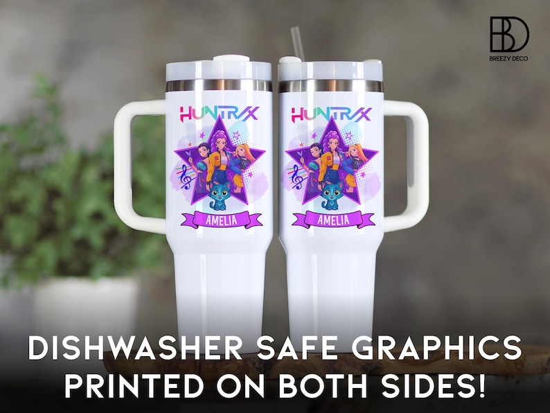 Demon Hunters Tumbler, Custom Name KPOP Gift for Teen Girl, Huntrix Mira Rumi Zoey Cup, Anime Gamer Girl Gift, 40 oz & 20 oz, Gen Z Keepsake