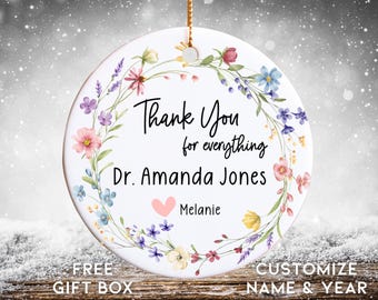 Doctor Appreciation Ornament, Thank You Doctor Gift, Custom Doctor Ornament, Personalized Doctor Gift, Doctor Thank You Keepsake