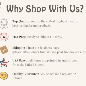 Puede incluir: Un gr&aacute;fico informativo titulado Why Shop With Us? con el logotipo de Breezy Deco y cinco puntos con iconos: una insignia para calidad superior, un reloj para preparaci&oacute;n r&aacute;pida, un paquete para tiempo de env&iacute;o, una estrella con bandera de EE. UU. y una cara sonriente.