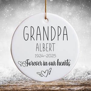 Grandpa Memorial Gift - Loss of Grandpa, Custom Rememberance Gift, Sympathy Gift for Loss of Grandpa, Grief Gift, Memorial Ornament