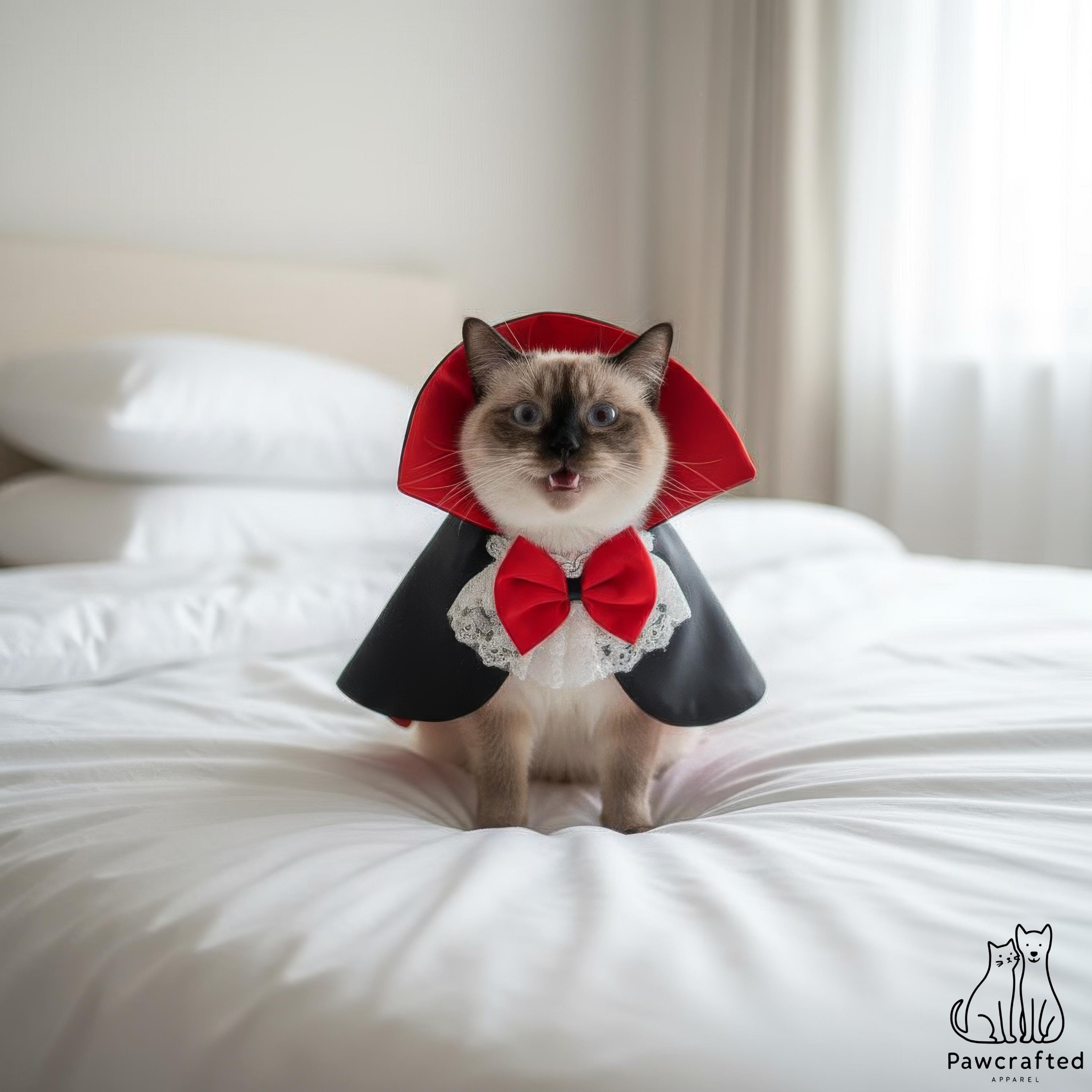 Pet Vampire Cape Costume – Sculptural Dracula Dog Cloak, Gothic Cat ...