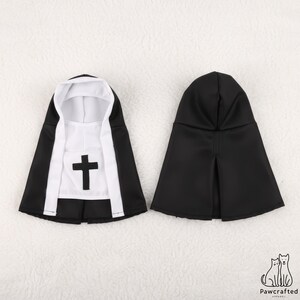 Pet Nun Costume Sculptural Dog Halloween Outfit Funny Cat Sister Habit Holy Pet Cosplay Unique Puppy Dress Up Humorous Pet Apparel image 3