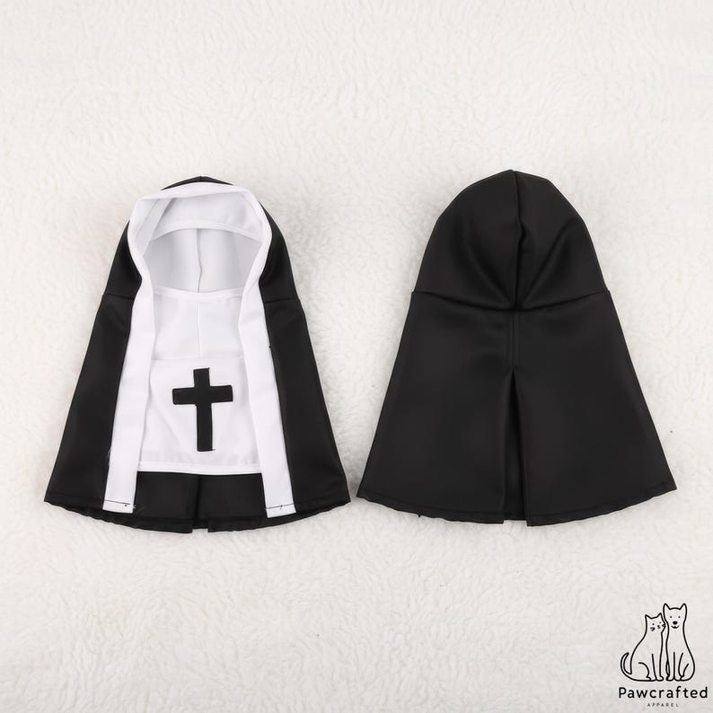Pet Nun Costume Sculptural Dog Halloween Outfit Funny Cat Sister Habit Holy Pet Cosplay Unique Puppy Dress Up Humorous Pet Apparel image 3