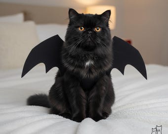 Cat Bat Wings Halloween Costume Lightweight Felt Wings for Cats and Small Dogs Adjustable Straps Spooky Pet Photo Prop Kitten Outfit