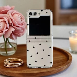 Polka Dot Hard Shell Phone case for Galaxy Z Flip 3,4,5,6 Series Stylish Protective Cover