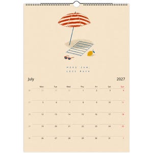 2027 Wall Calendar, Illustrated Wall Calendar image 4