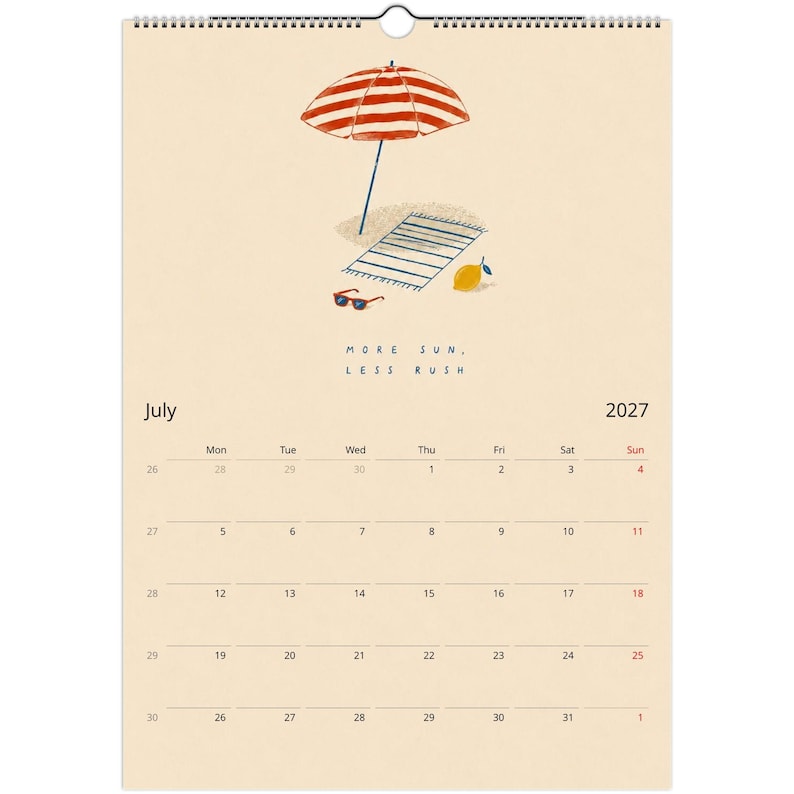 2027 Wall Calendar, Illustrated Wall Calendar image 4