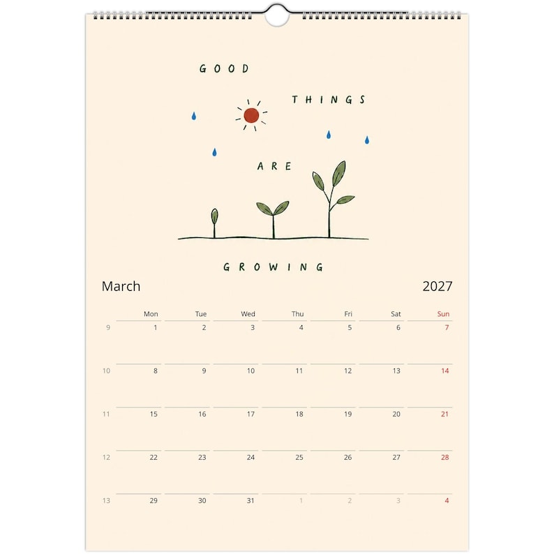 2027 Wall Calendar, Illustrated Wall Calendar image 5