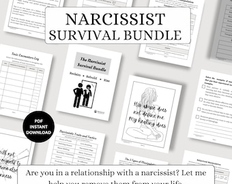 Narcissist Recovery Bundle: Printable Worksheets, Affirmation Art (PDF Download)