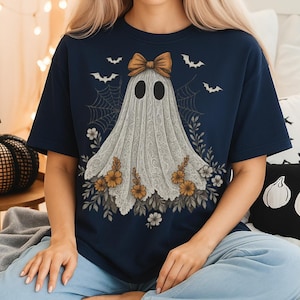 Coquette Bow Png | Cute Lace Ghost Png | Halloween Boo Lace Bow Png | Halloween PNG | Boo Ghost Shirt Png | Cute Boo Halloween Sublimation