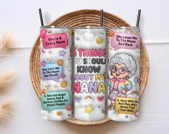 Inflated Nana 20oz Skinny Tumbler Sublimation PNG Wrap, Funny Grandma Quote Design, Digital Download