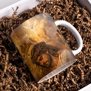 Jesus Mug Wrap PNG, Christian Sublimation Design 11oz 15oz, Bible Story Cup Wrap, Religious Gift for Church Members, Faith Art