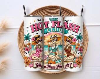 Funny Skeleton Beach 20 oz Skinny Tumbler Sublimation Design, Midlife Humor Digital Download,Menopause Tumbler Wrap PNG