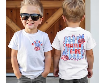 Custom Little Mister Firecracker Shirt: Patriotic 4th July Boy Tee, Toddler Gift Outfit