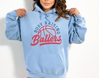 Busy Raising Ballers Hoodie - Baseball Mom Sweater