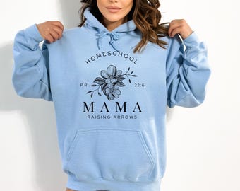 Homeschool Mama Raising Arrows Sweatshirt, Proverbs 22:6 Christian Mom Crewneck Gift