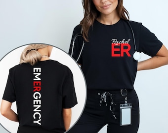 Custom Emergency Department Shirt, Personalized ER Nurse T-Shirt, Emergency Room Tech Gift