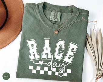 Comfort Colors® Race Day T-Shirt, Checkered Flag, Start Your Engines Racing Tee, Motorsport Fan