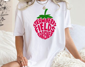 Strawberry Fields Forever Shirt, Retro Concert Graphic Tee, Music Festival Tee