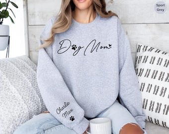 Personalized Dog Mom Sweatshirt, Custom Pet Lover Hoodie, Gift For Women