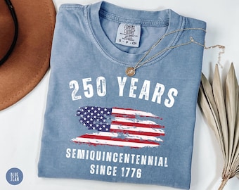 Comfort Colors® Retro America 250 Shirt, Independence Day TShirt, Semiquincentennial Tee