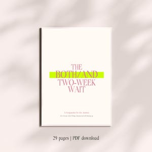 Two-Week Wait Fertility Workbook (IVF/TTC Anxiety Journal) | Therapist-Created | Mental Health Tools for TWW | Digital pdf
