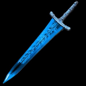 Hand-Forged Dark Moon Greatsword Replica: Elden Ring Steel Display Sword, Fantasy frost Blade