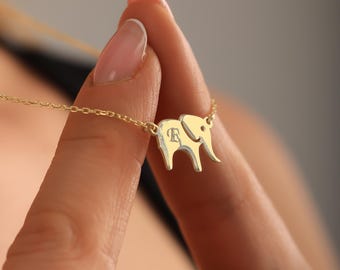 Tiny Elephant Necklace, Baby Animal Gifts, Dainty Gold Elephant Charm Minimalist Necklace