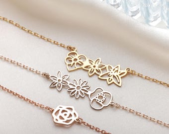 Personalized Birthflower Bracelet, Bracelet for Women, Mom Bracelet, Gifts for Sister, Personalized Gifts, Birthday Gifts, Christmas Gifts