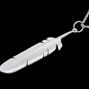 Sterling Silver Eagle Feather Pendant or Necklace (Optional Chain)