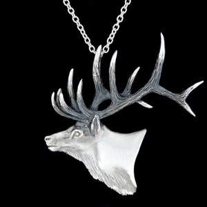 Sterling Silver Bull Elk Pendant or Necklace (Optional Chain)